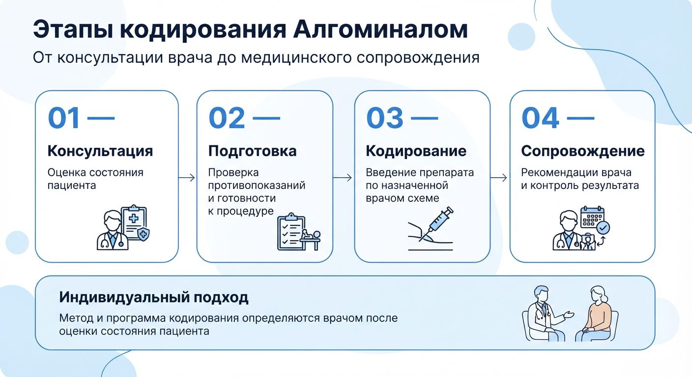Кодирование препаратом «Алгоминал» в Добрянке инфографика